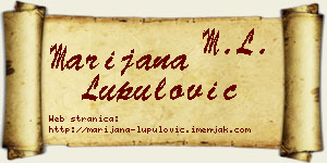 Marijana Lupulović vizit kartica
